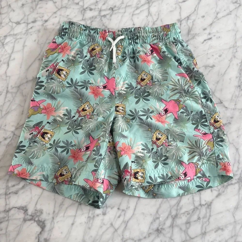 Sponge Bob SquarePants Swim shorts trunks youth teen boys large 10/12